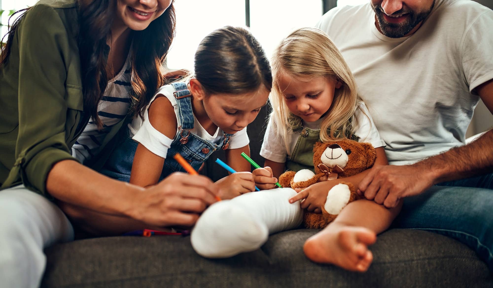 family in home